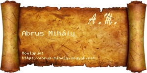 Abrus Mihály névjegykártya
