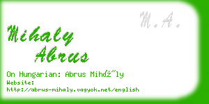 mihaly abrus business card